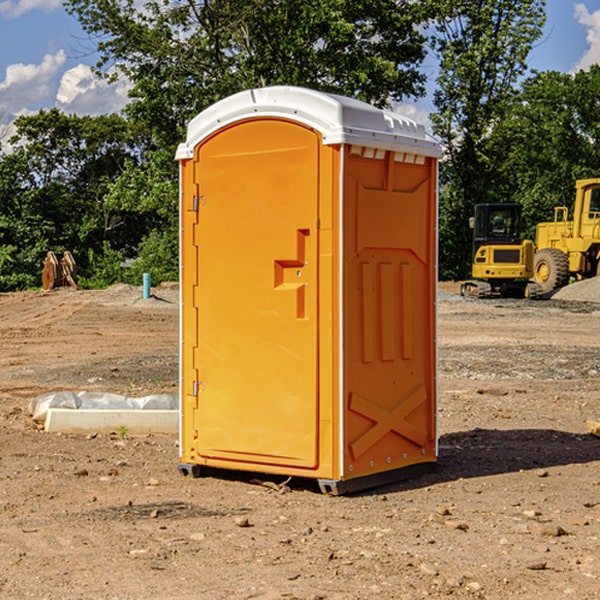 how often are the portable restrooms cleaned and serviced during a rental period in Hull Iowa